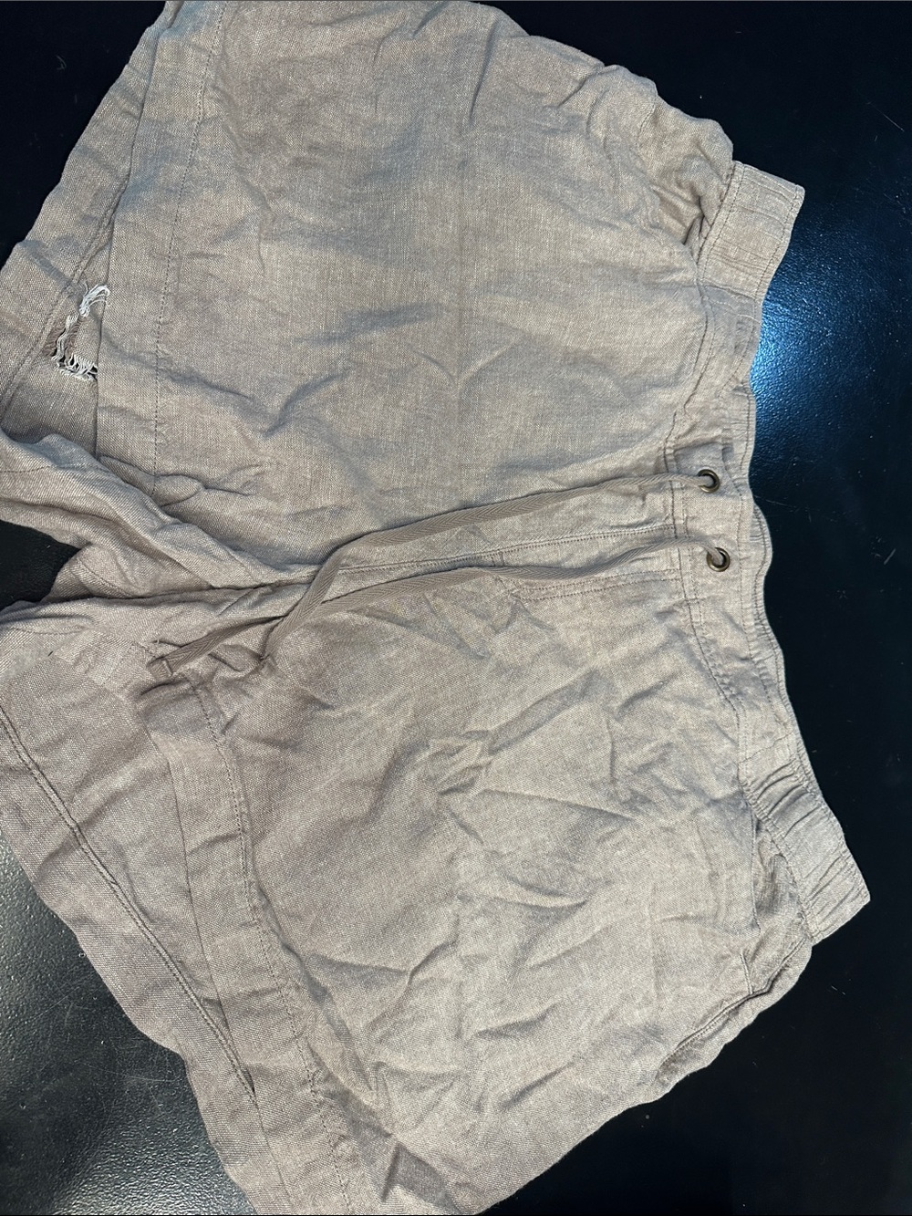 Women’s Linen-Blend Drawstring Shorts - Taupe